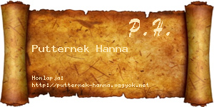 Putternek Hanna névjegykártya